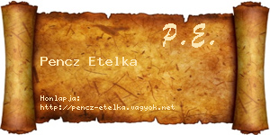 Pencz Etelka névjegykártya