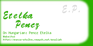 etelka pencz business card